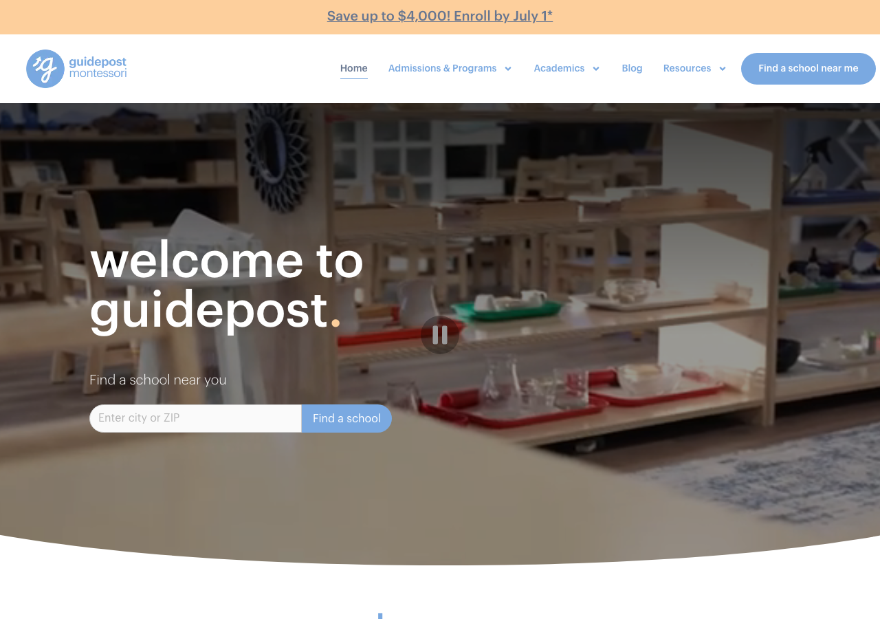 Screenshot of Guidepost Montessori