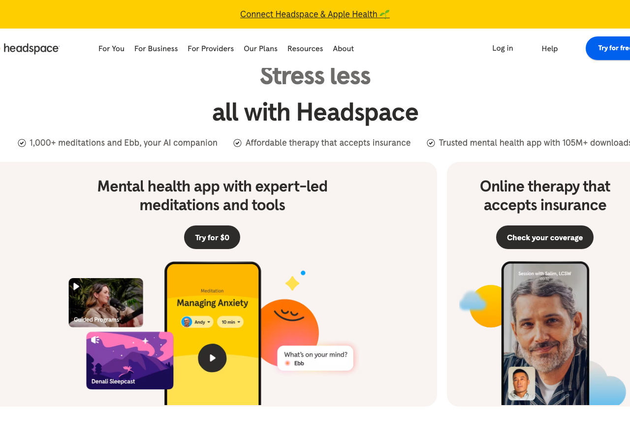 Screenshot of Headspace
