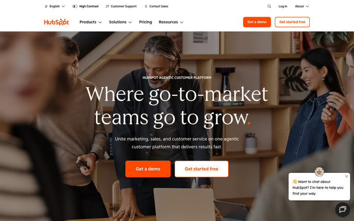 Screenshot of Hubspot