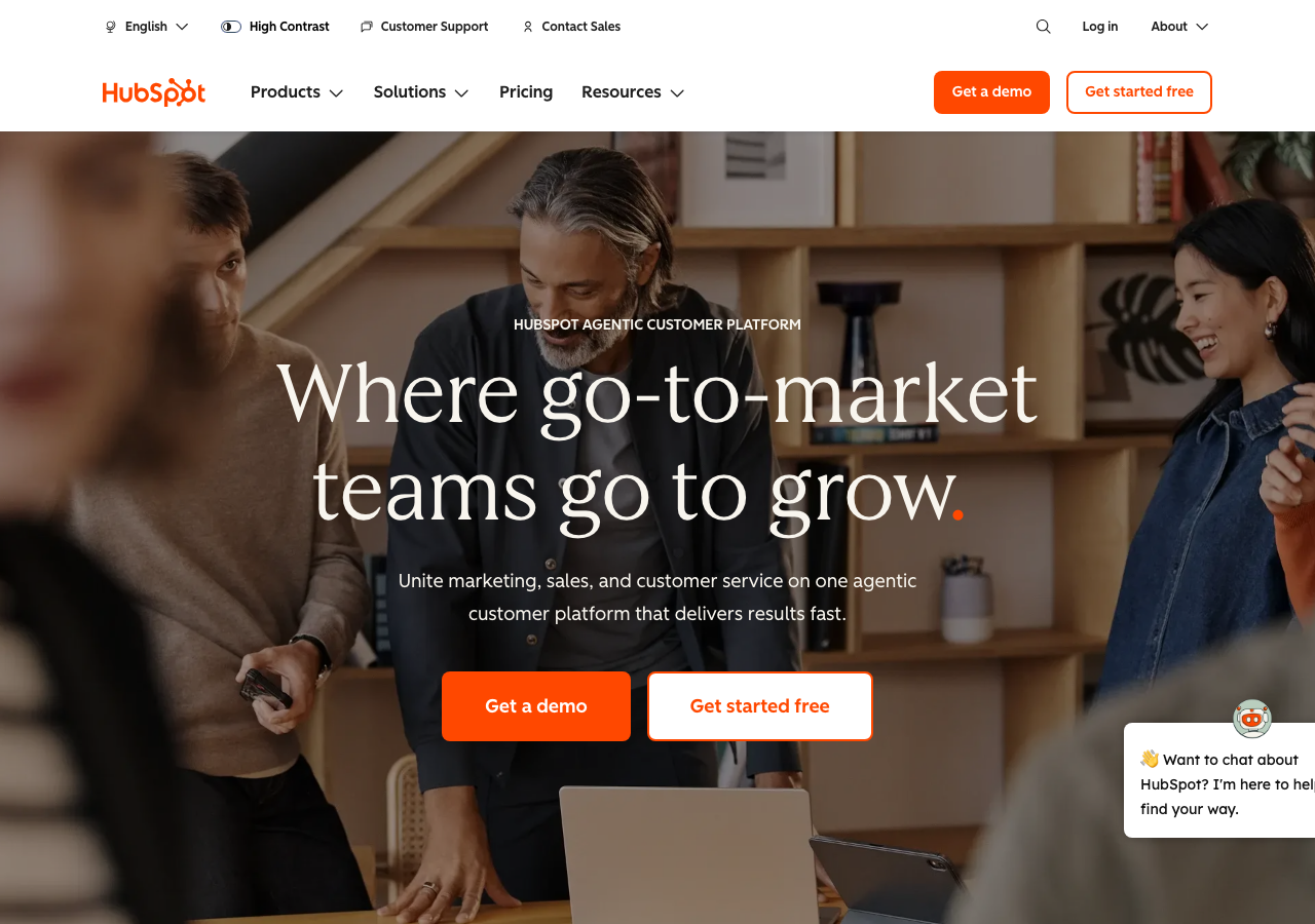 Screenshot of Hubspot