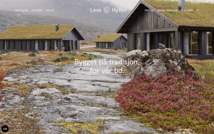 Screenshot of Leve Hytter