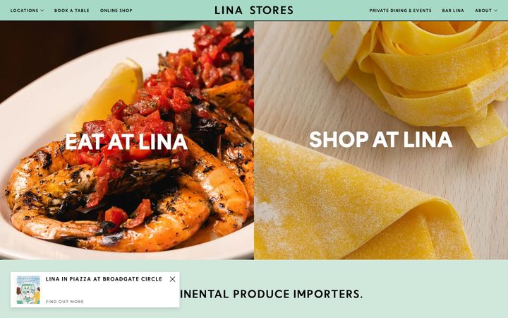Screenshot of Lina Stores