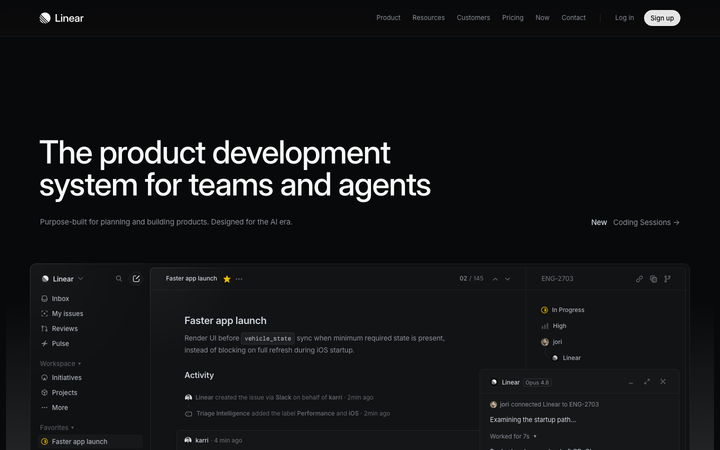 Screenshot of Linear