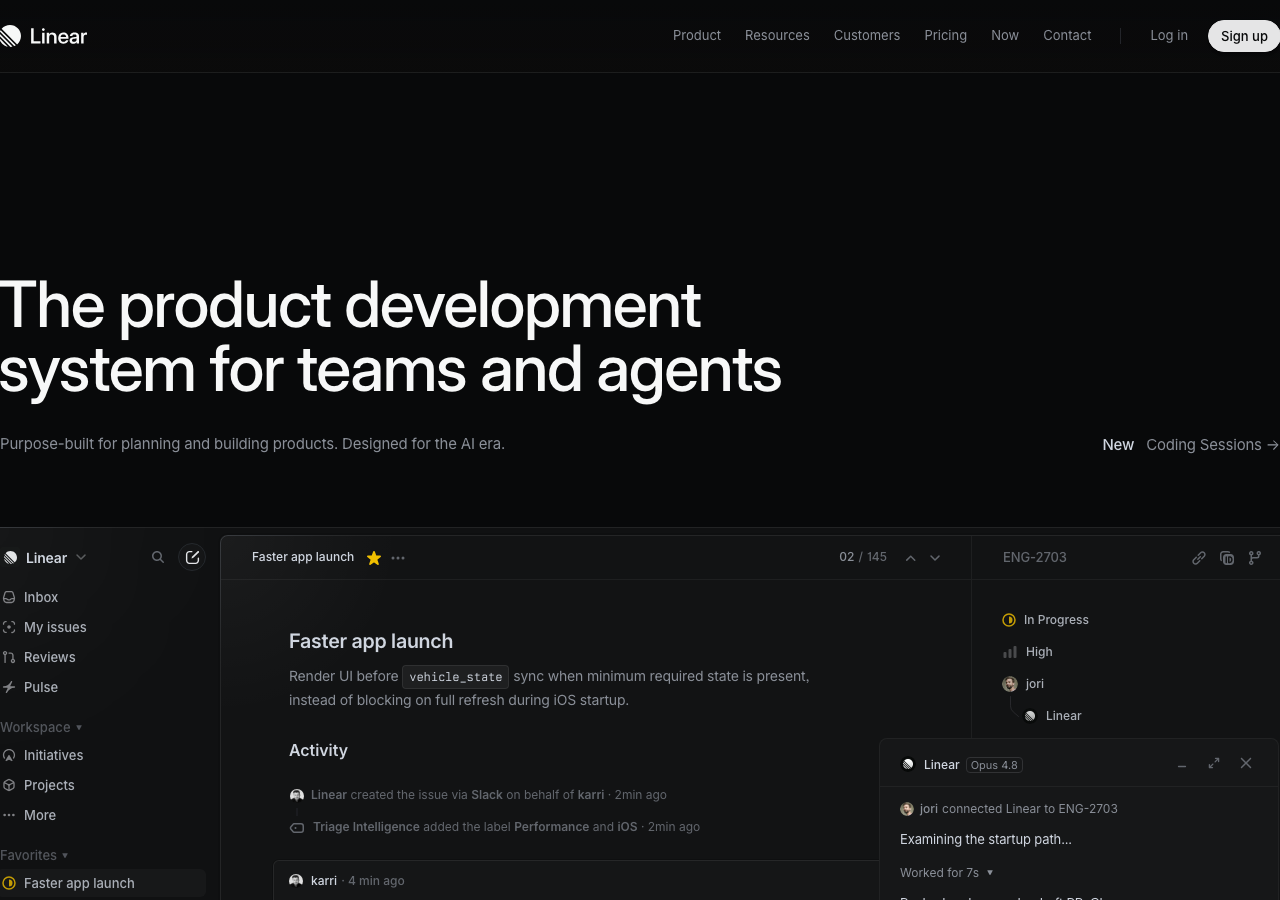 Screenshot of Linear
