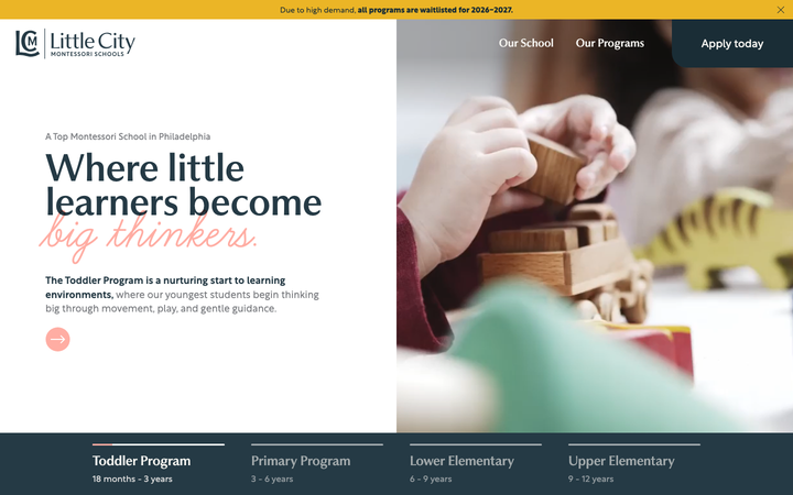 Screenshot of Little City Montessori