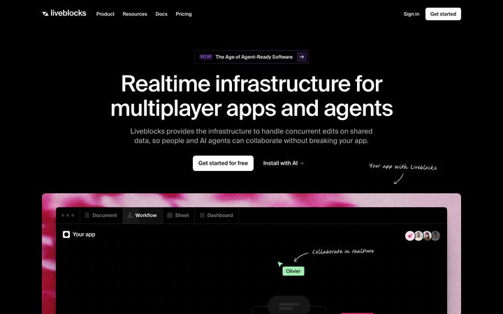 Screenshot of Liveblocks
