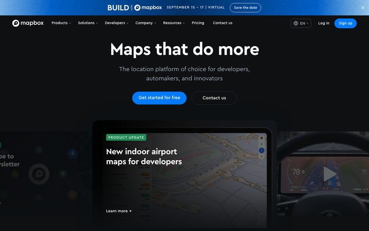 Screenshot of Mapbox