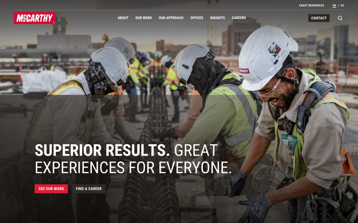 Screenshot of Mccarthy Building Companies