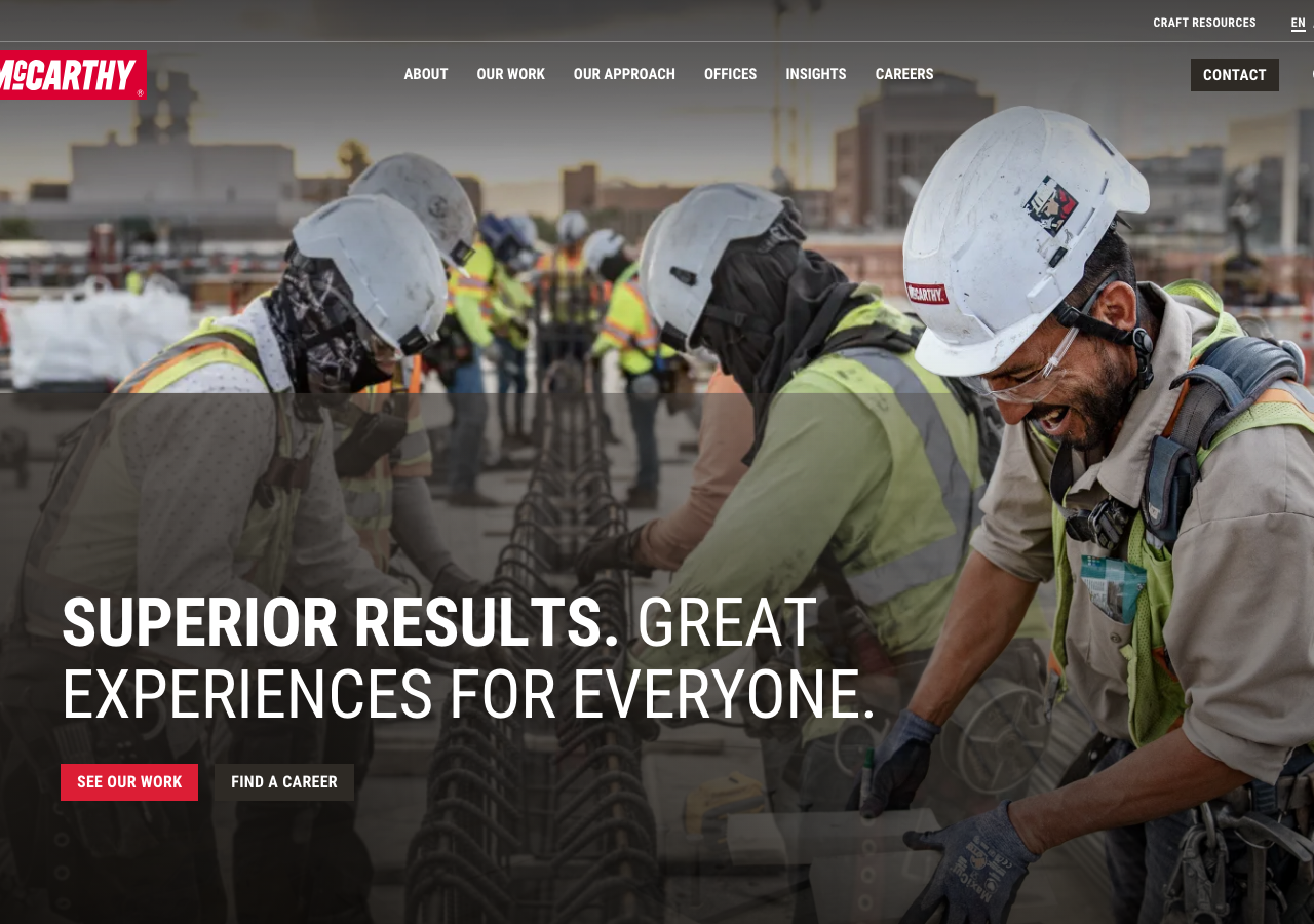 Screenshot of Mccarthy Building Companies