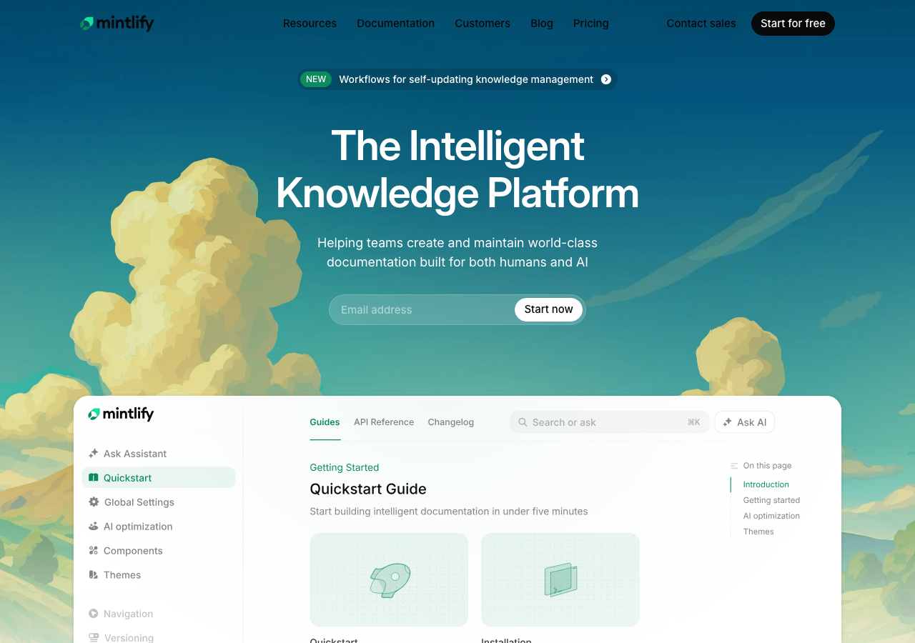 Screenshot of Mintlify