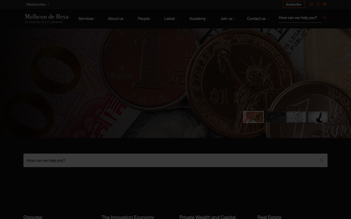 Screenshot of Mishcon De Reya