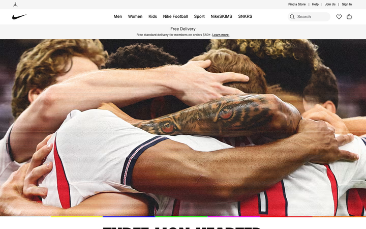 Screenshot of Nike Com