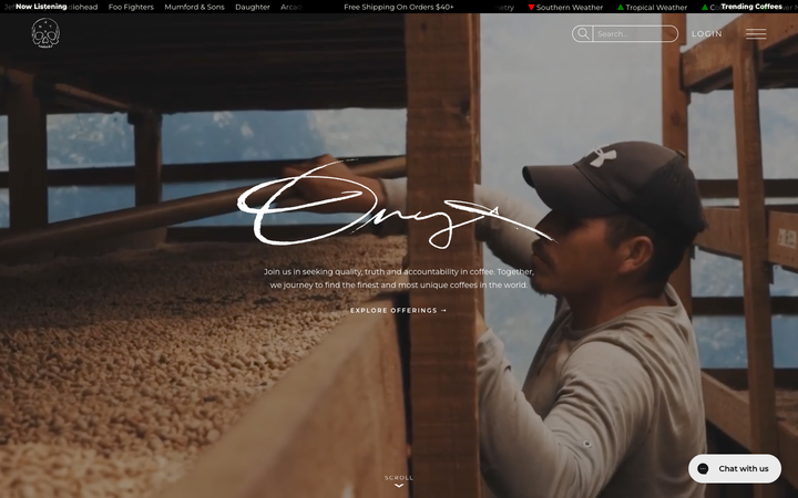 Screenshot of Onyx Coffee Lab