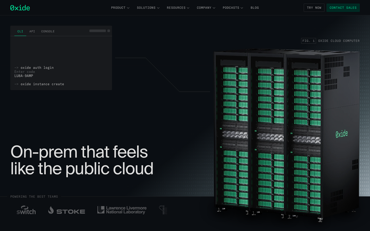 Screenshot of Oxide Computer Company