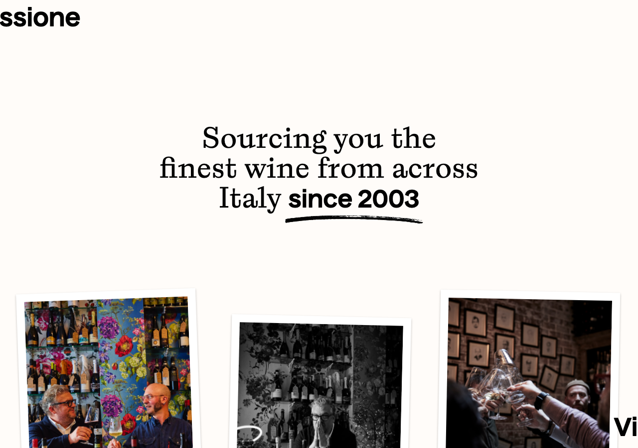Screenshot of Passione Vino