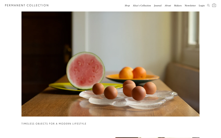 Screenshot of Permanent Collection