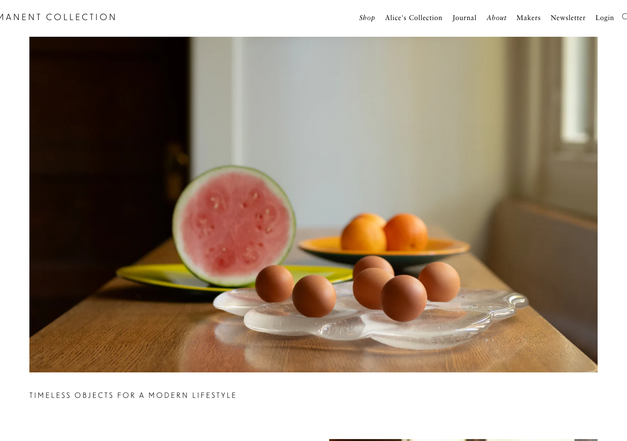 Screenshot of Permanent Collection