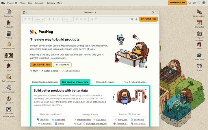 Screenshot of Posthog