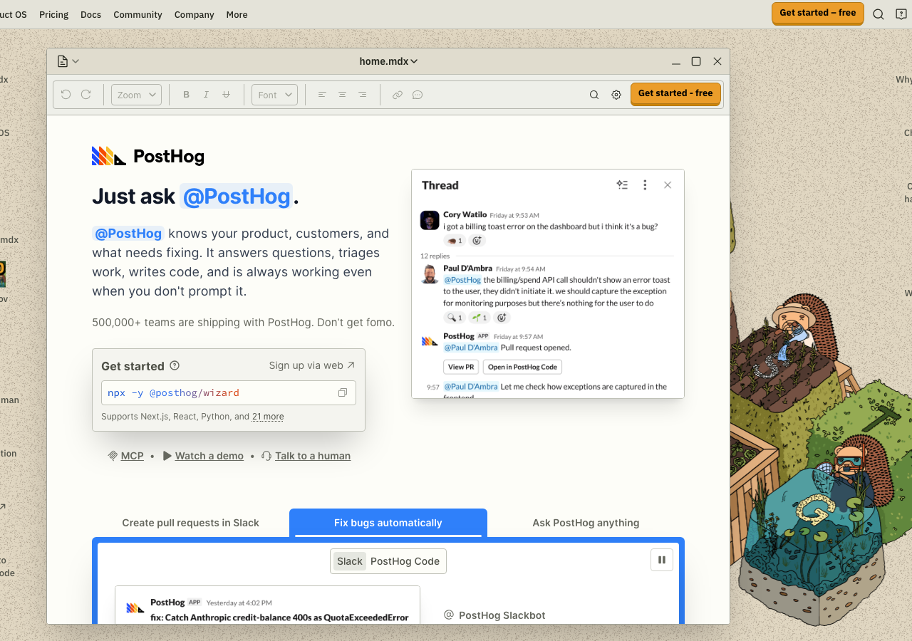 Screenshot of Posthog