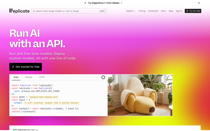 Screenshot of Replicate
