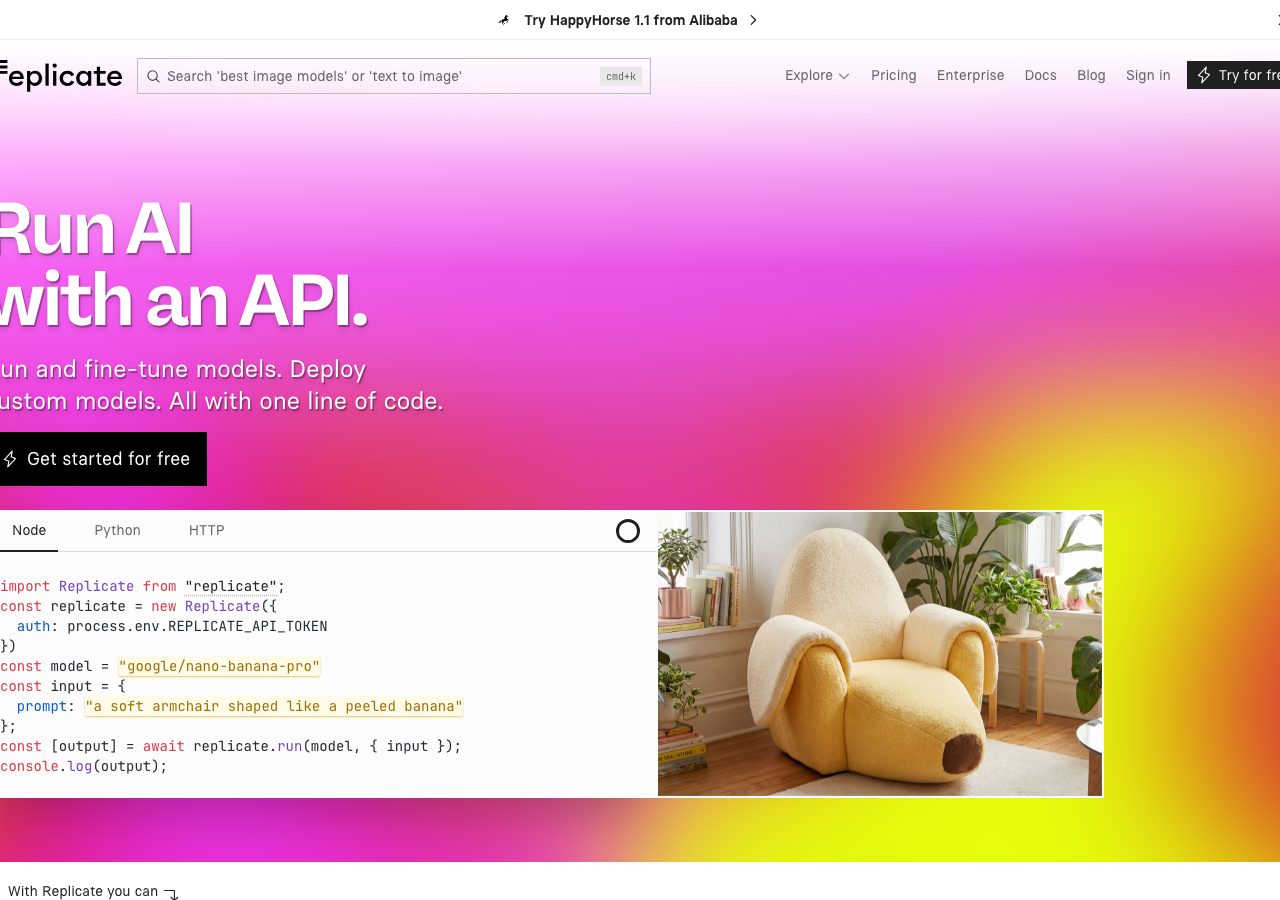 Screenshot of Replicate