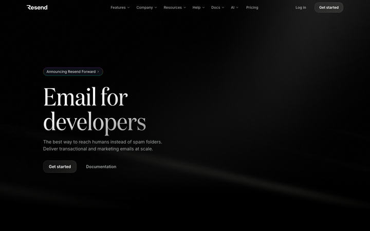 Screenshot of Resend