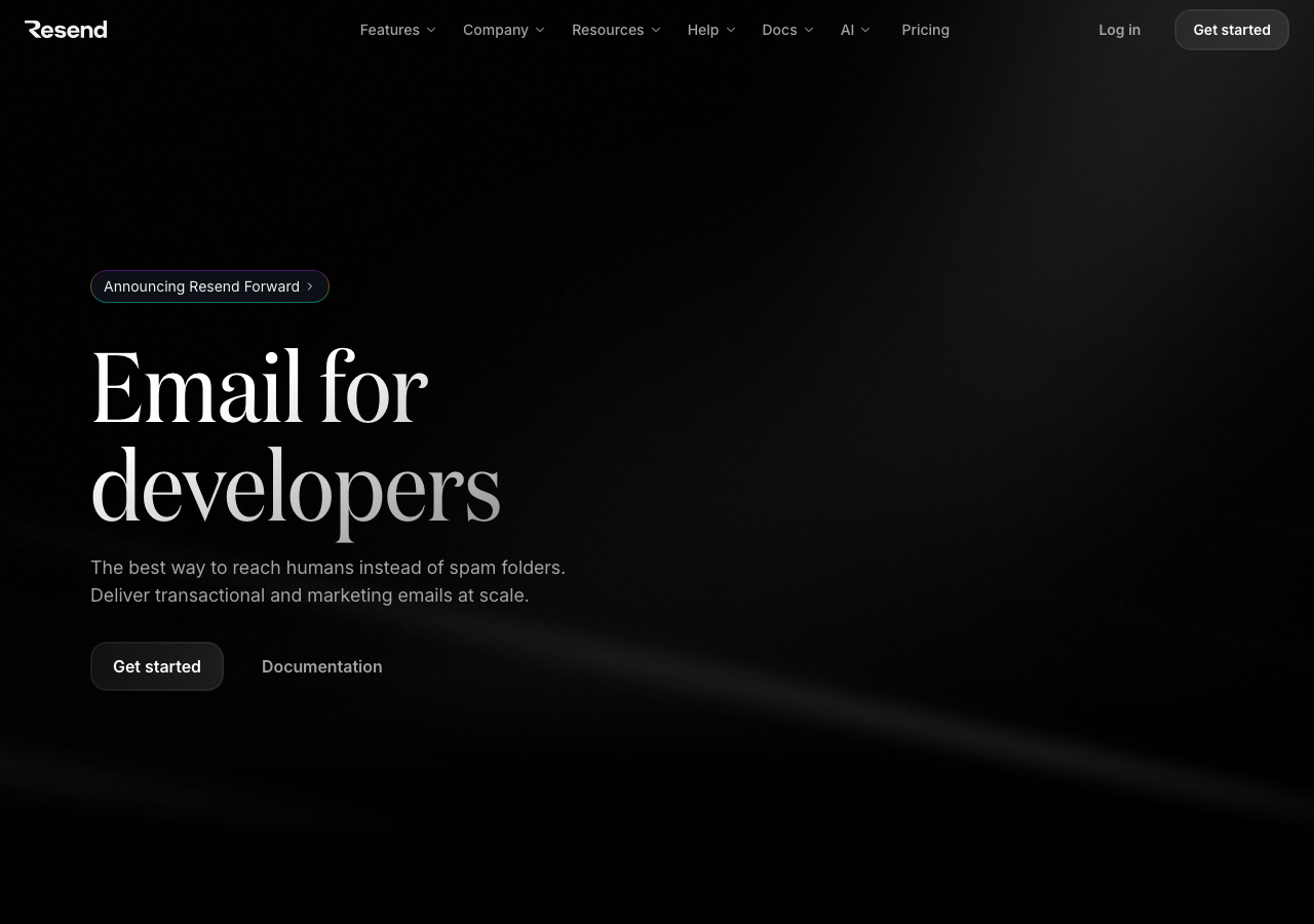 Screenshot of Resend