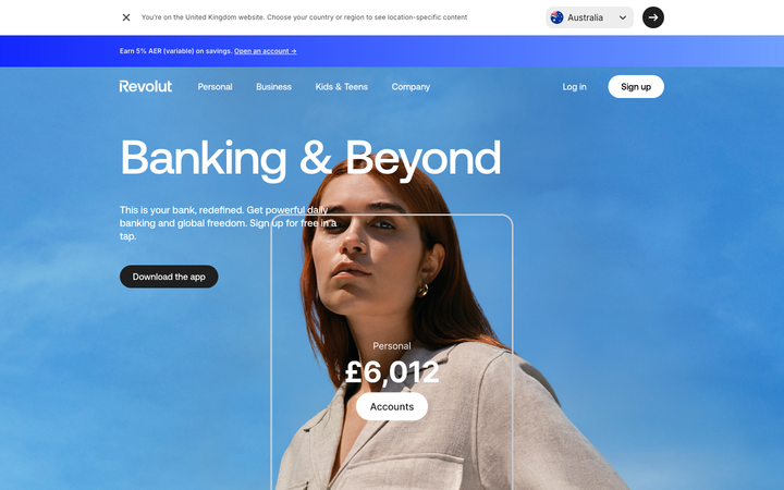 Screenshot of Revolut