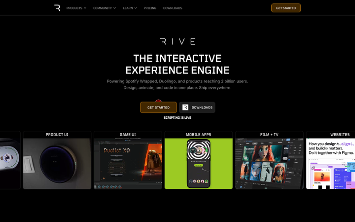Screenshot of Rive