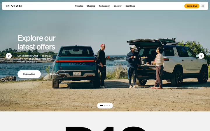 Screenshot of Rivian