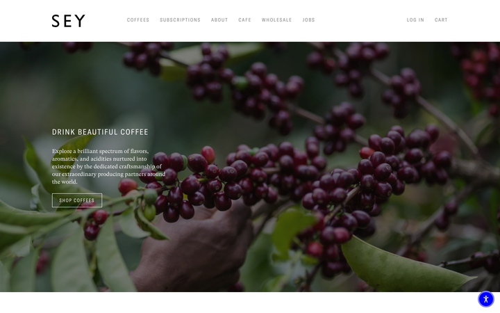 Screenshot of Sey Coffee