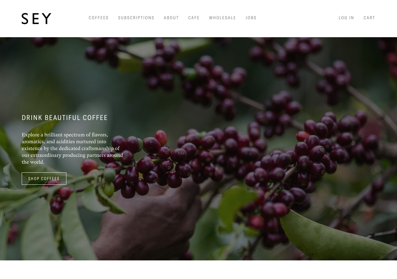 Screenshot of Sey Coffee