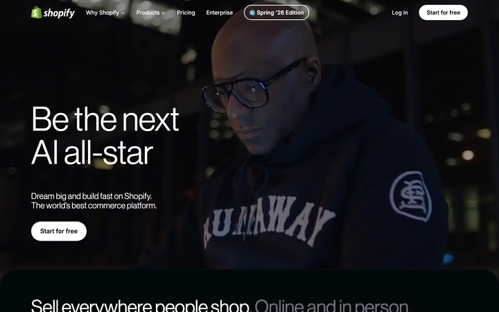 Screenshot of Shopify