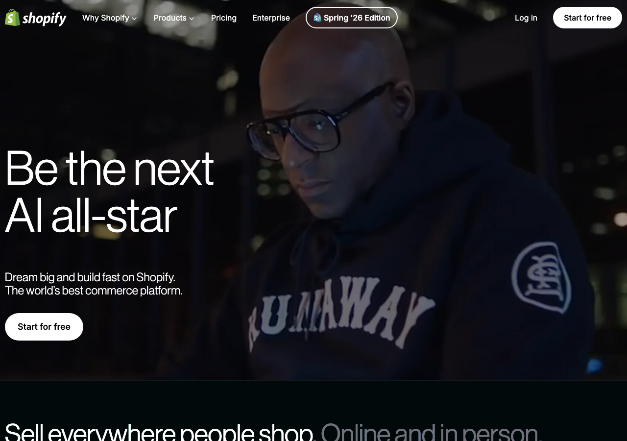 Screenshot of Shopify