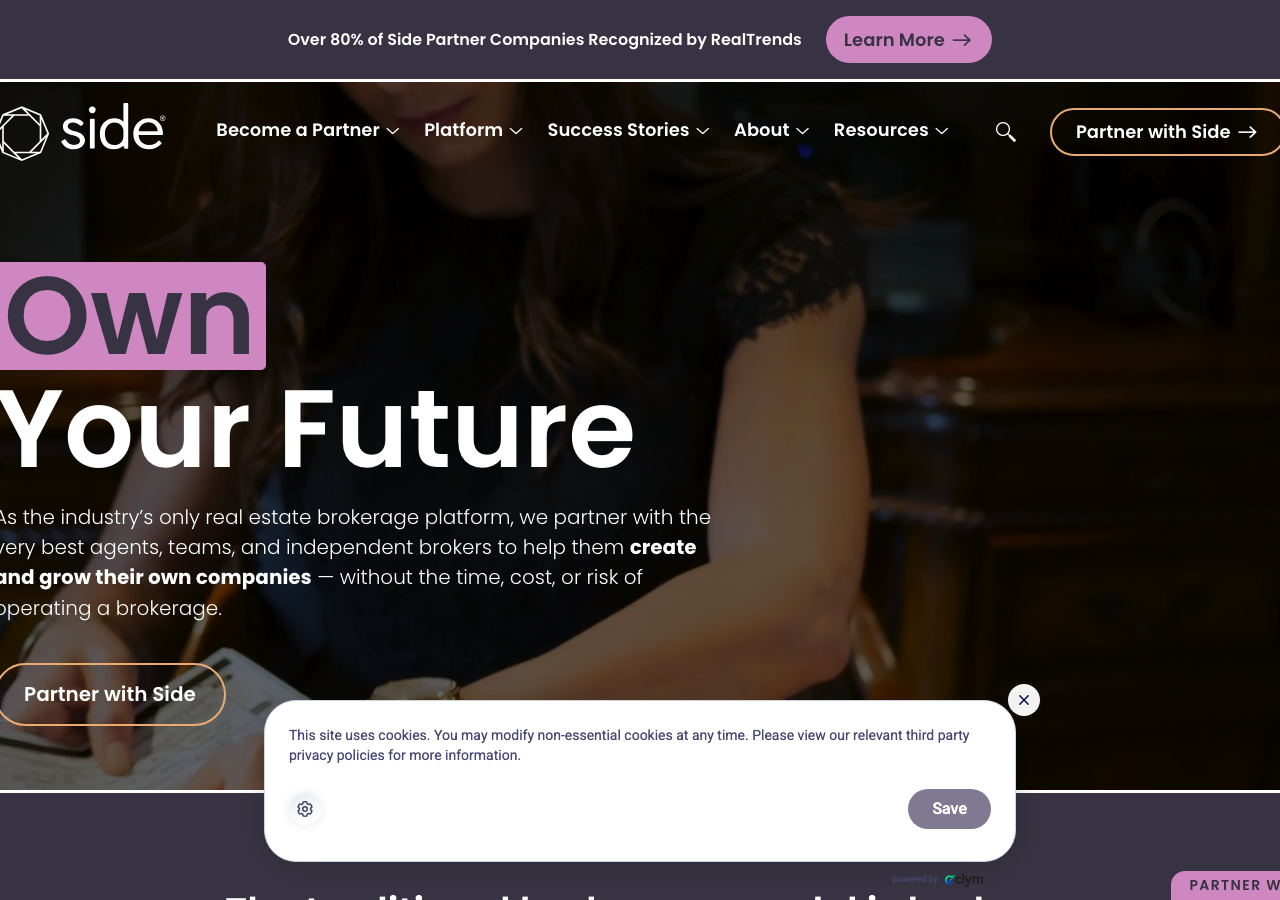 Screenshot of Side Brokerage
