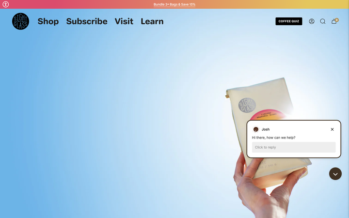 Screenshot of Sightglass Coffee