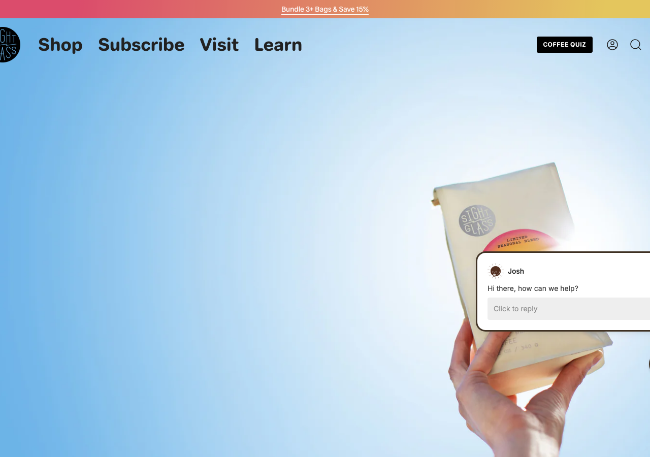 Screenshot of Sightglass Coffee
