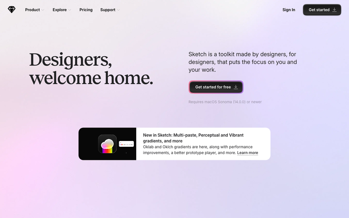 Screenshot of Sketch