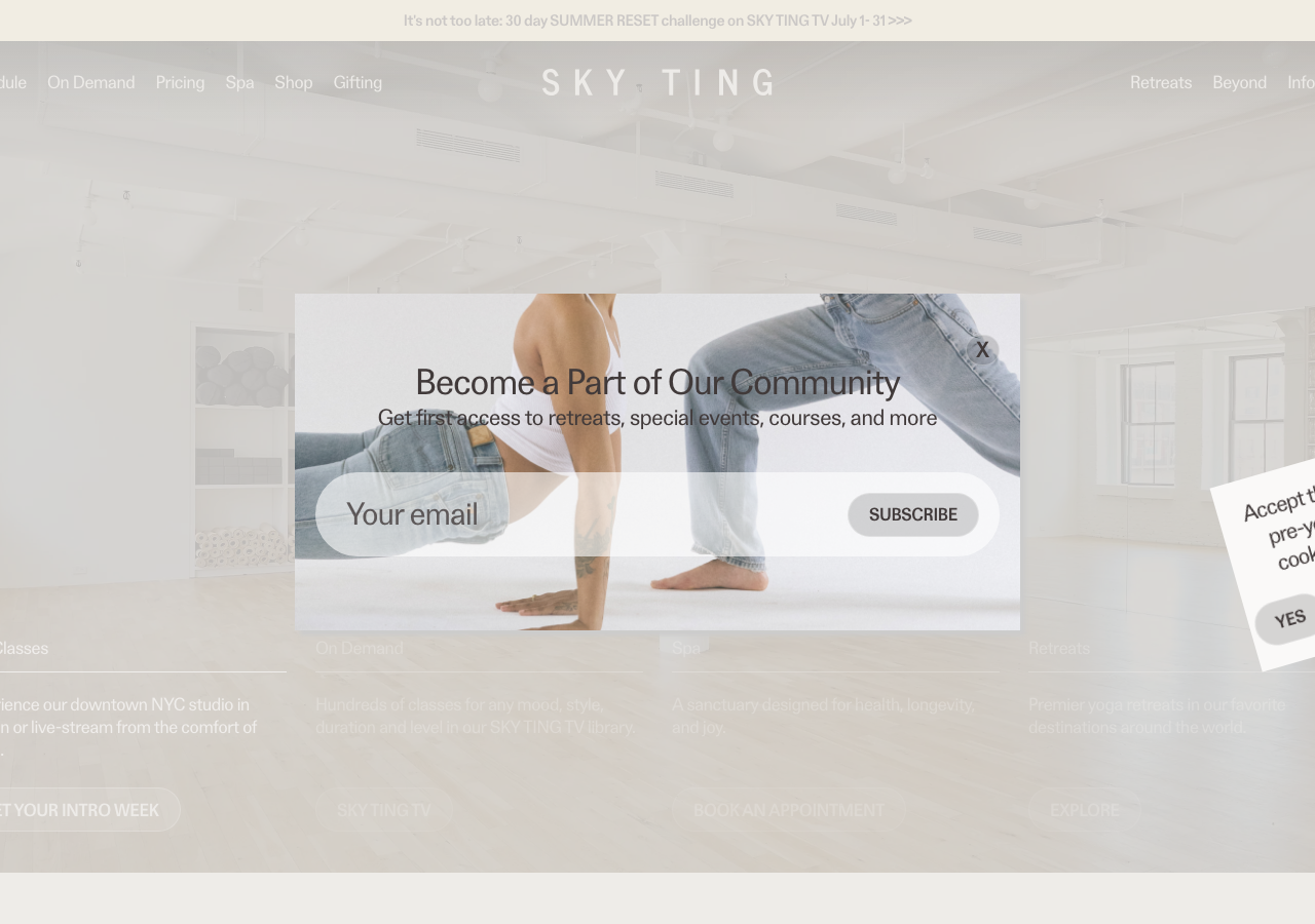 Screenshot of Sky Ting Yoga
