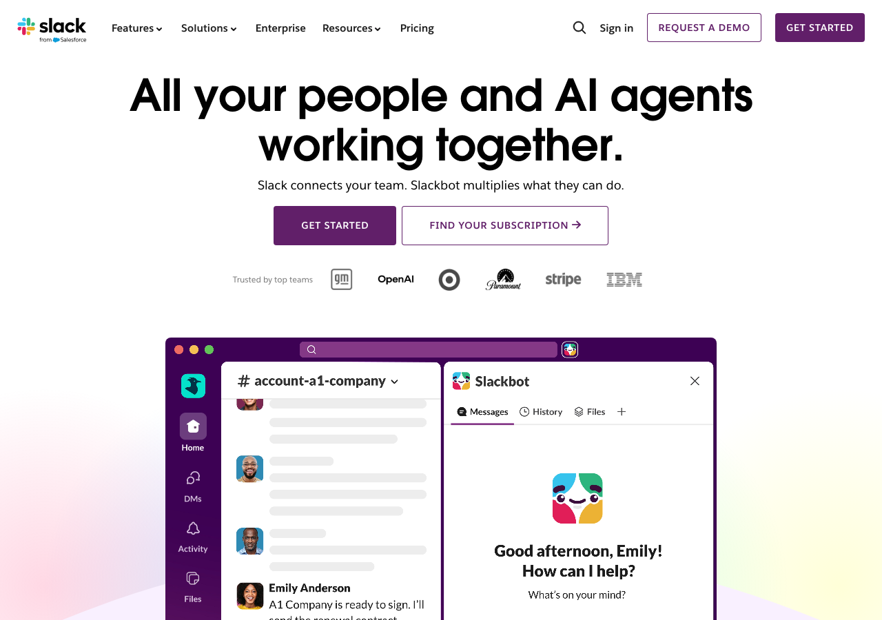 Screenshot of Slack