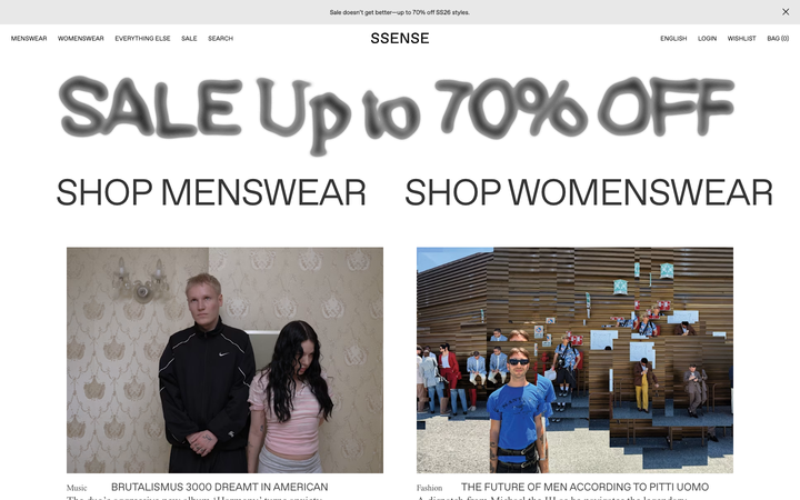 Screenshot of Ssense