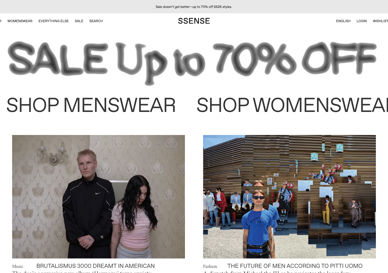 Screenshot of Ssense