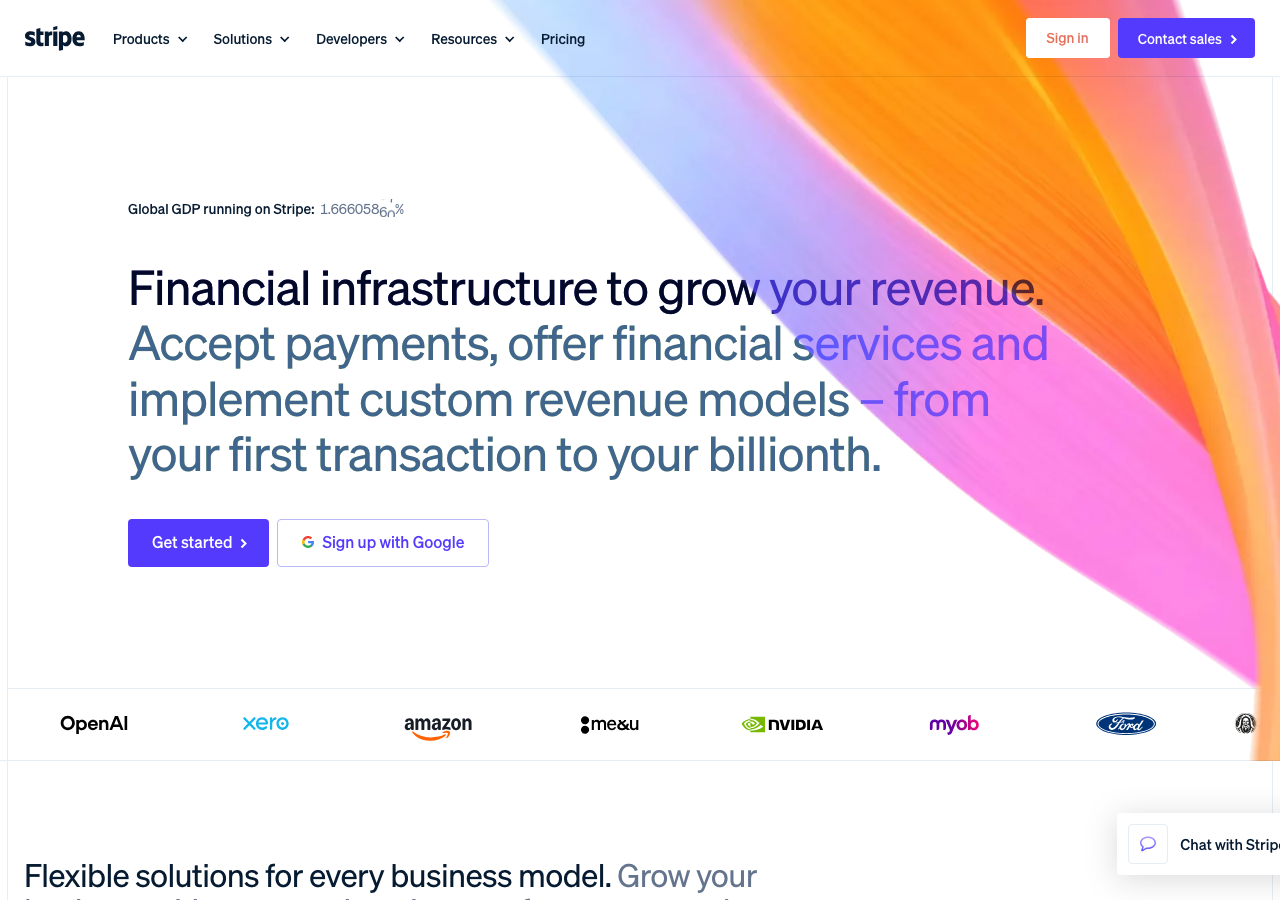 Screenshot of Stripe