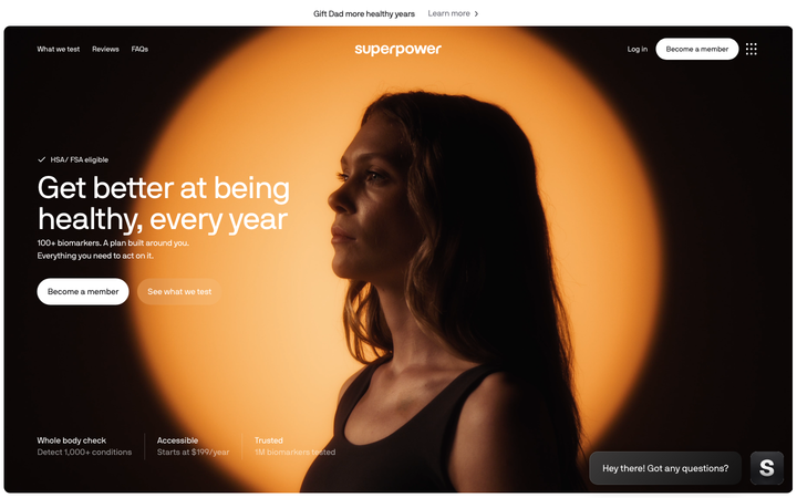 Screenshot of Superpower Health
