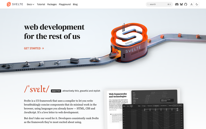 Screenshot of Svelte