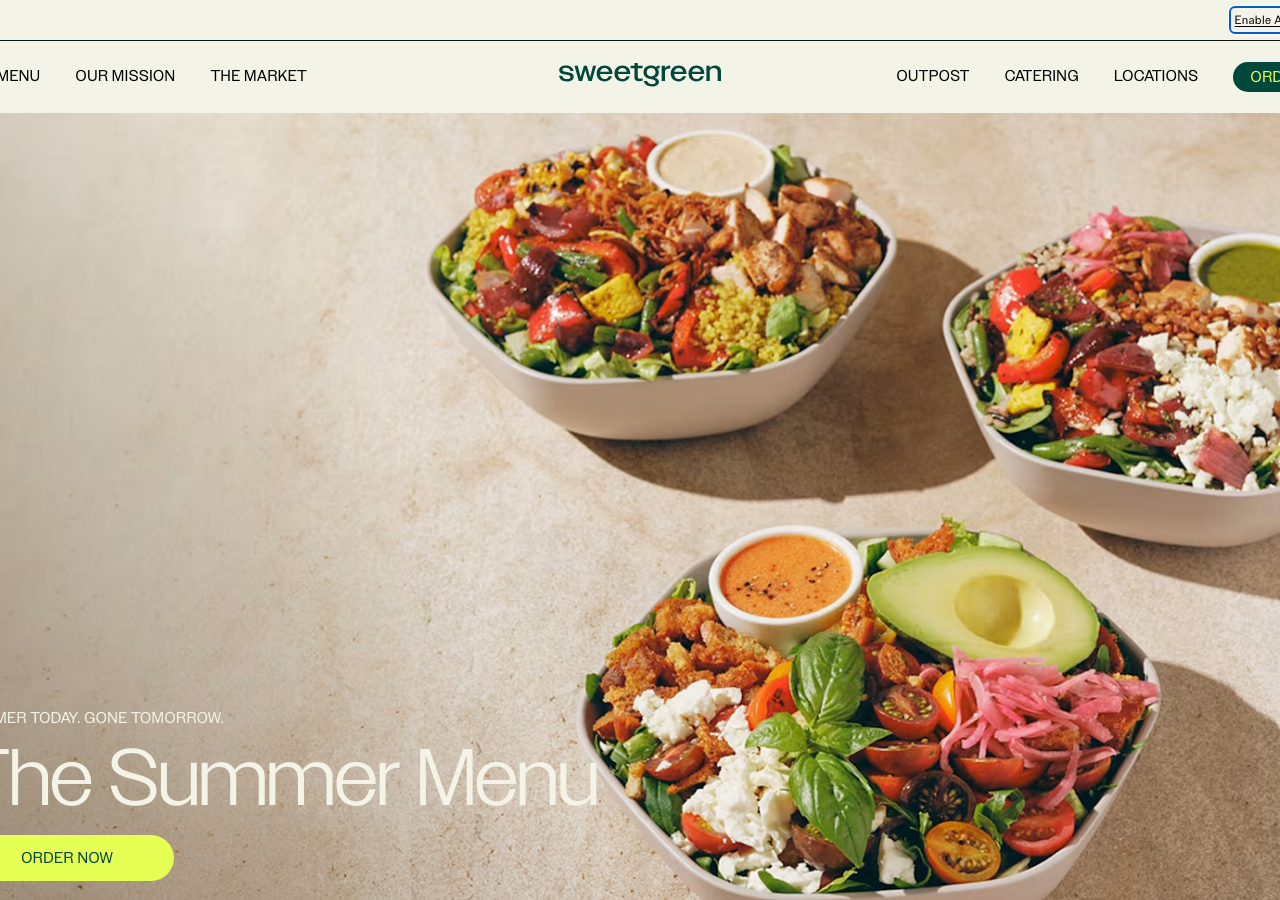 Screenshot of Sweetgreen