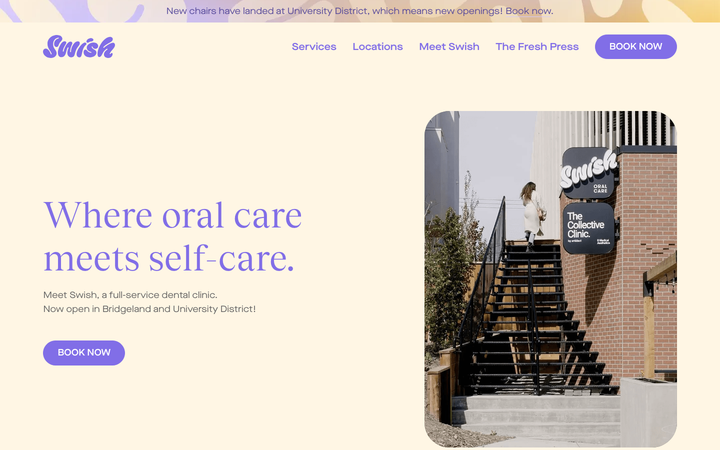 Screenshot of Swish Oral Care
