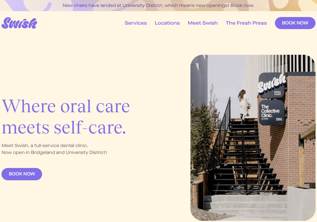 Screenshot of Swish Oral Care