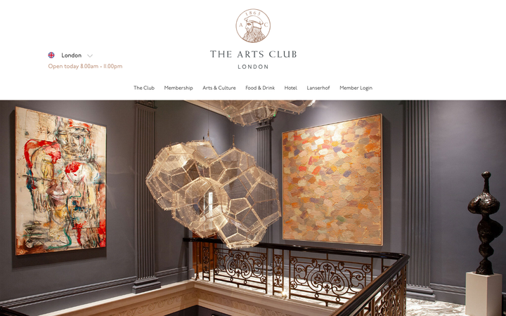 Screenshot of The Arts Club