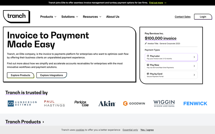 Screenshot of Tranch